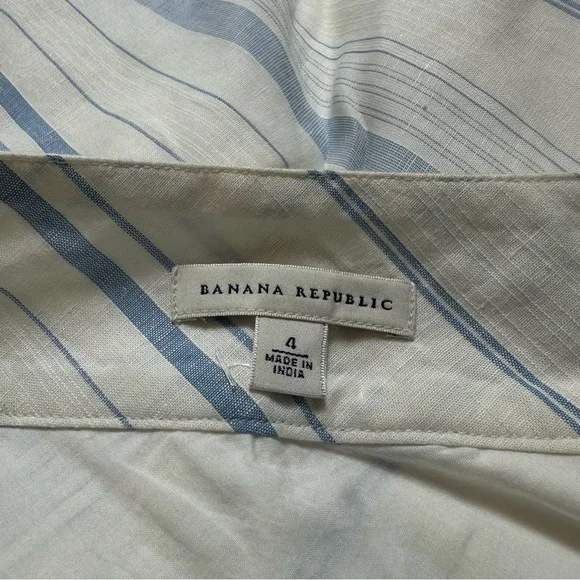 Coastal Linen Blend Stripe Skirt | A-Line Panel Flare · Banana Republic - Picture 10 of 11